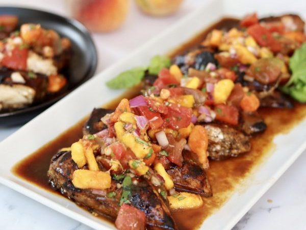 Balsamic Grilled Chicken w/ Tomato Peach&nbsp;Bruschetta